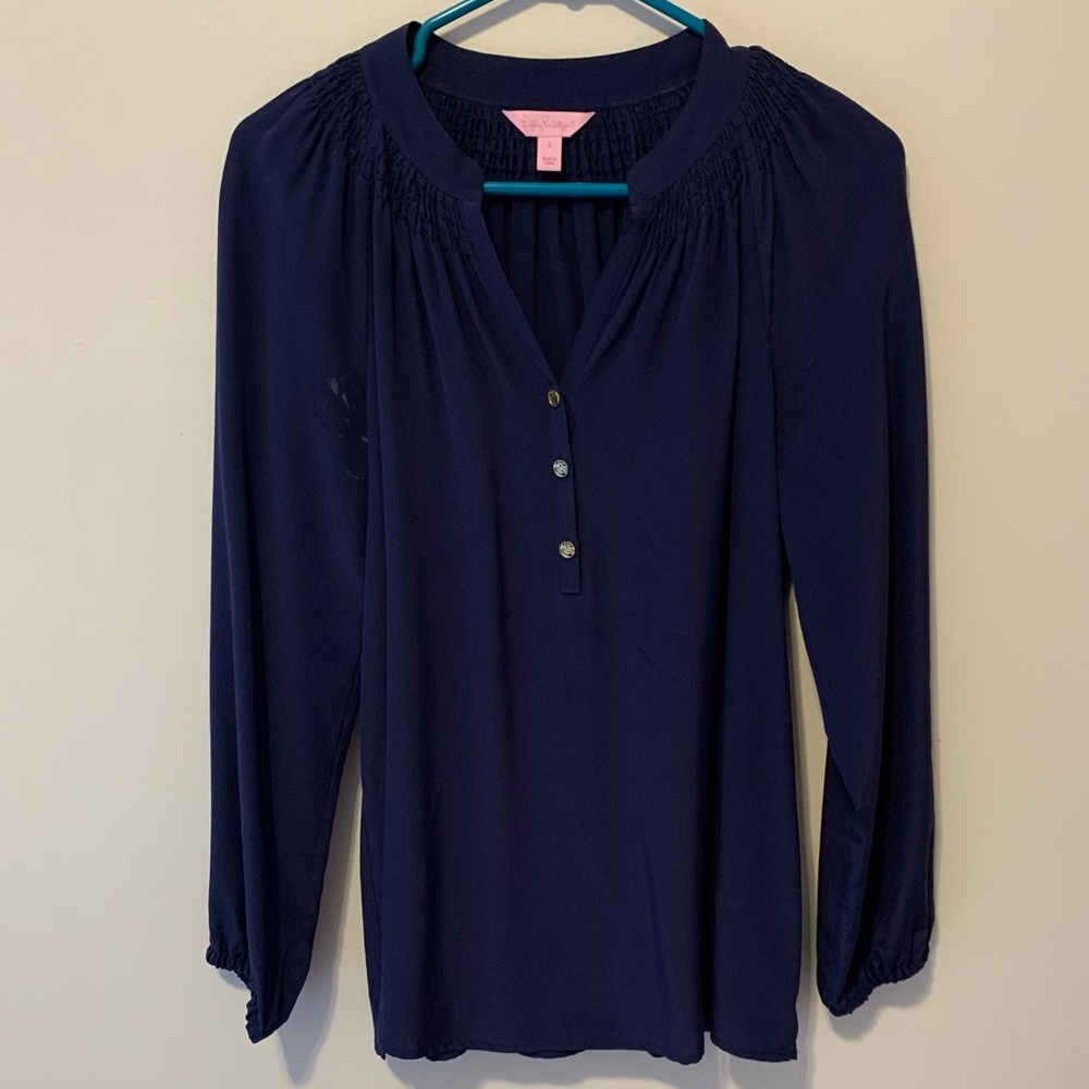 Lilly Pulitzer Elsa Top in True Navy
